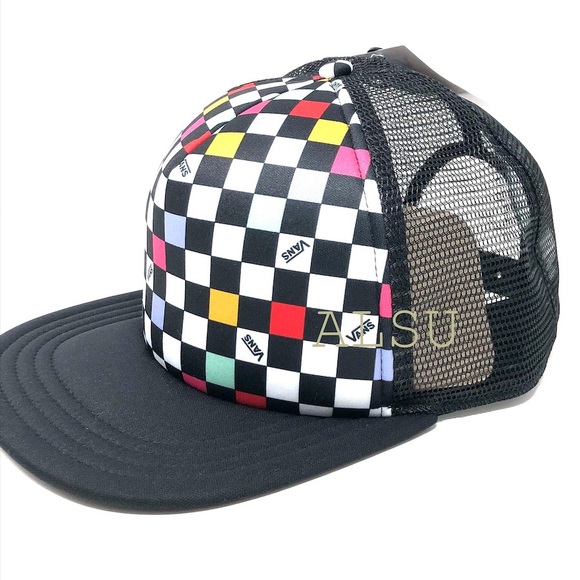 VANS Beach Bound Checkerboard Snapback Hat Women’s - Picture 2 of 5